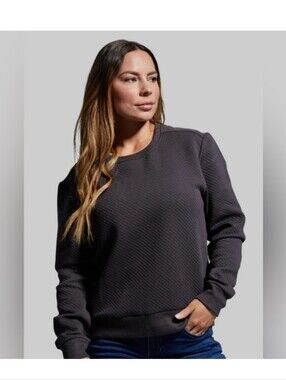 Born Primitive Charcoal Waffle/Quilted Crewneck Sweater